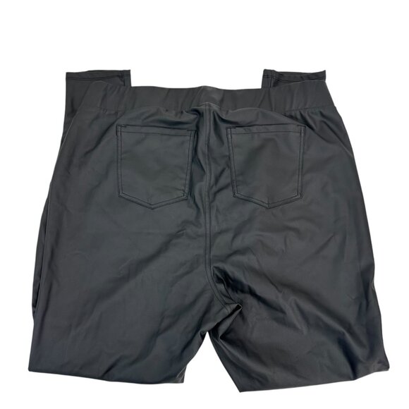 Torrid Black Faux Leather Stretch Jeggings Size 2 High-Rise With Back Pockets - Picture 3 of 12